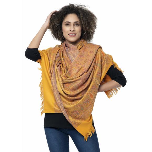 Women's Pashmina Wool Blend Indian Handicraft Woven Shawls, Scarf, Wraps🫱 - Picture 2 of 6